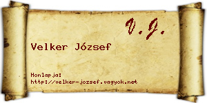 Velker József névjegykártya
